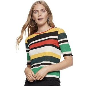 NWT Women's Nine West lettuce edge short sleeve tee size XL